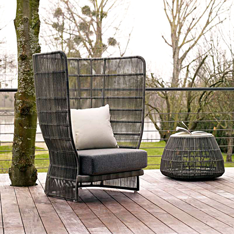 Durable Outdoor Backyard Rattan Double Seat Sofa Set