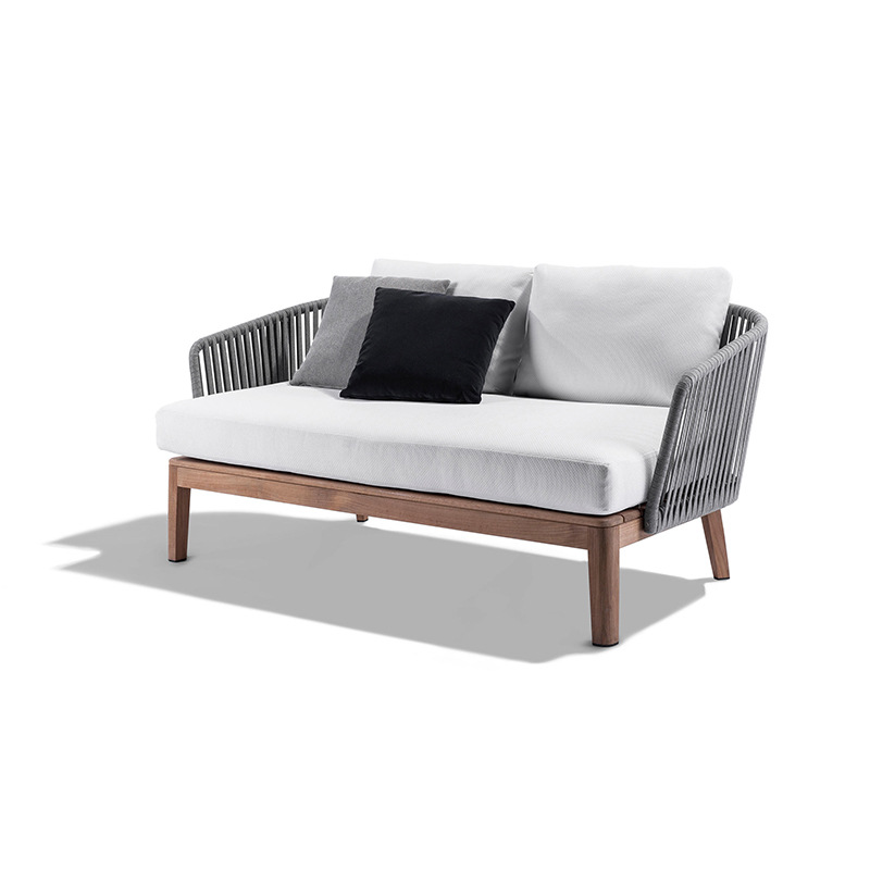 Modern Solid Wood Frame Rattan Sofa